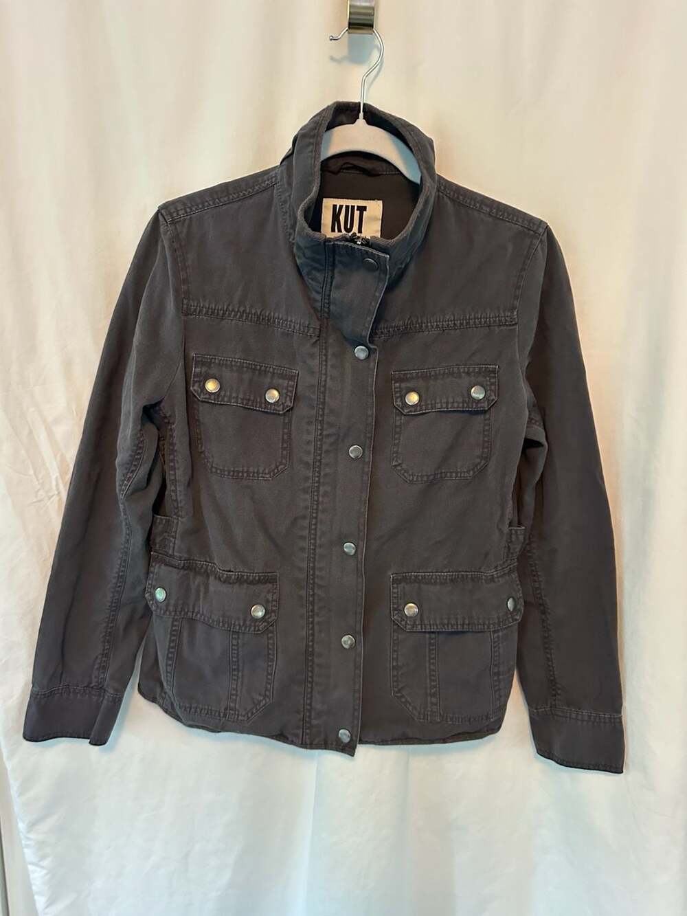 KUT from the Kloth Women's Utility Field Jacket in Dark Gray Medium